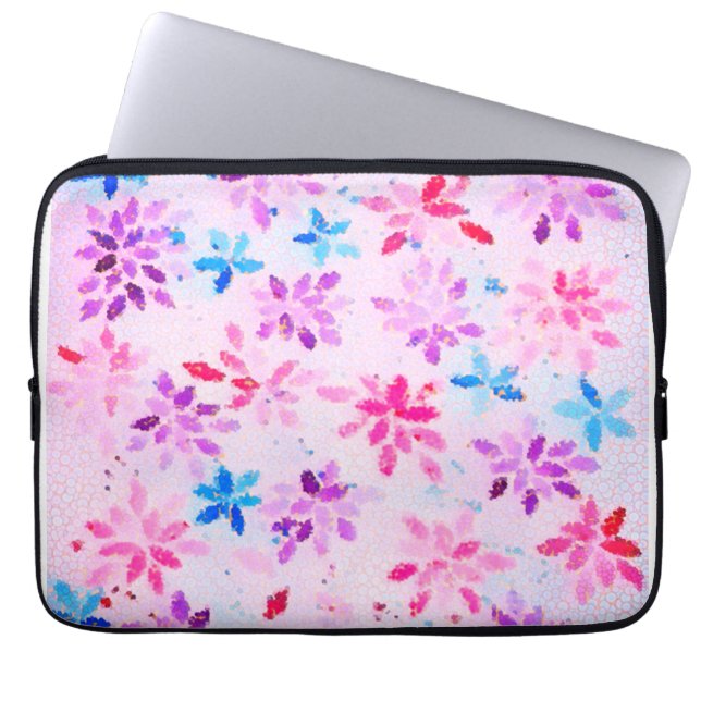 Capa Para Notebook Flora Mosaico Vibrante | Artística Elegante  (Frente)