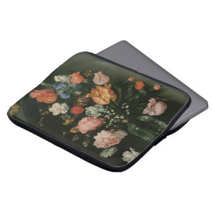 Capa Para Notebook Floral Barroco Vintage, Vaso de Flores em um Nicho