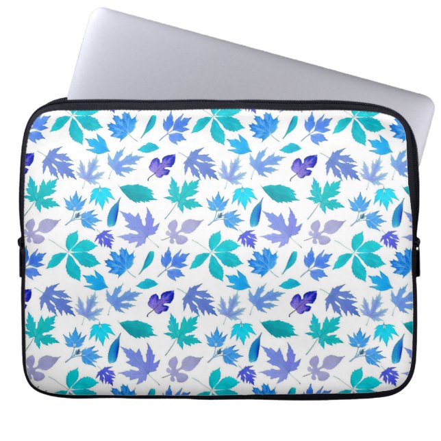 Capa Para Notebook Floral Blue Flowers Pattern Design- 36566 (Frente)