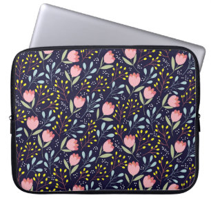 Capa Para Notebook Floral Bonito: Padrão Colorido De Flores.