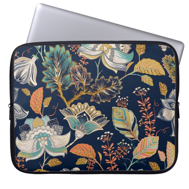 Capa Para Notebook Floral Colorido: Fundo sem costura (Frente)