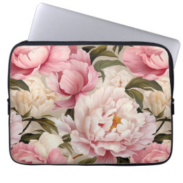 Capa Para Notebook Floral Cor-de-rosa-branca Flores Flores de Pensão