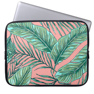 Capa Para Notebook Floral da Selva Tropical: Padrão de Folhas de Palm