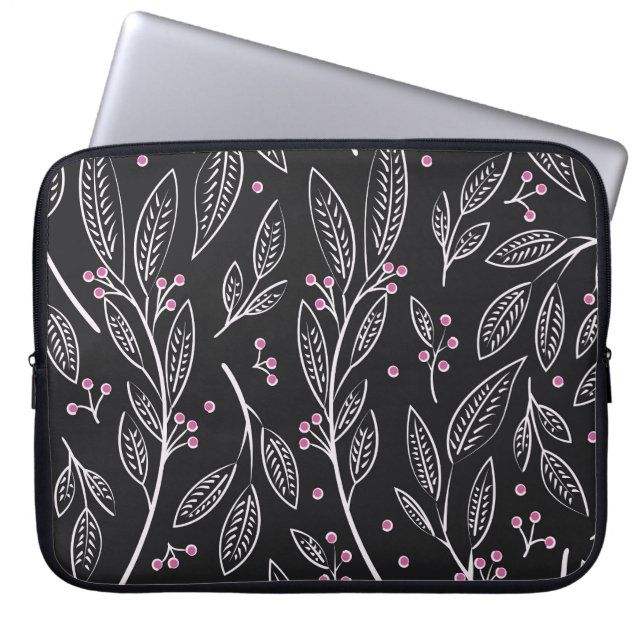 Capa Para Notebook Floral Desenho Da Mão: Design sem costura (Frente)