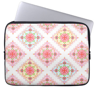 Capa Para Notebook Floral Elegante-Bonito em Azulejos Diamante Padrão