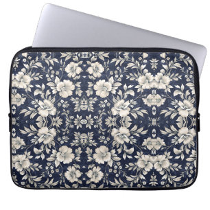 Capa Para Notebook Floral em Azul