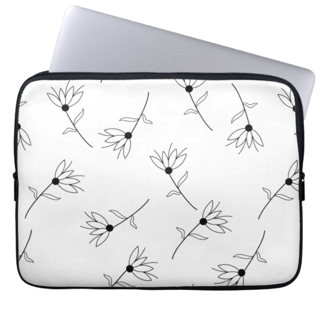 Capa Para Notebook Floral, Leite Branco, Romance Eletrônicos Bag (Frente)