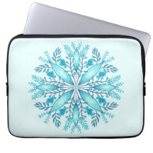 Floral Mandala - Turquesa Blue Boho Snowflake