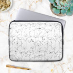 Capa Para Notebook Floral Minimalista Preto-e-Branco<br><div class="desc">Dê uma maquiagem de na moda com nossa Bolsa de laptop de flor selvagem. Proteção prática encontra beleza minimalista.</div>