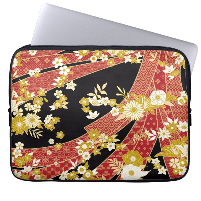 Capa Para Notebook Floral Mix Kimono Pattern (Frente)