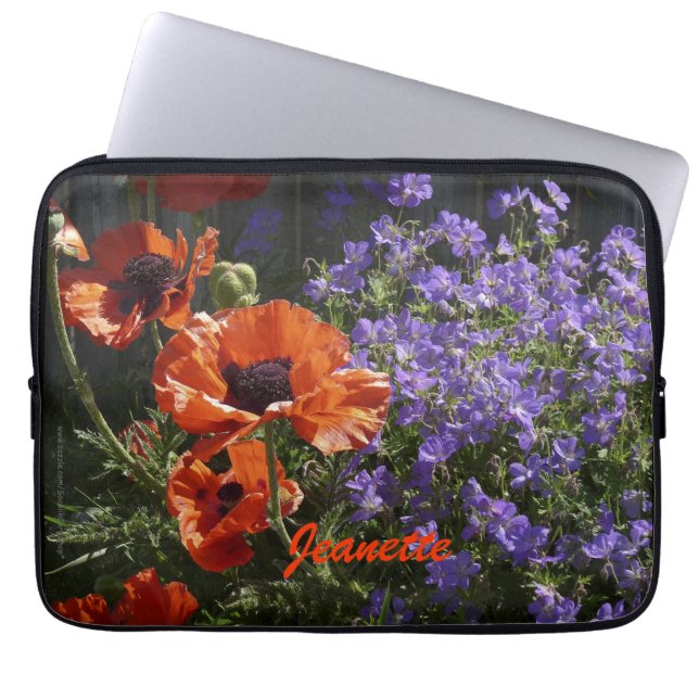 Capa Para Notebook Floral Orange Poppies Fllowers Computador (Frente)