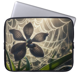 Capa Para Notebook Floral Orquídea Negra