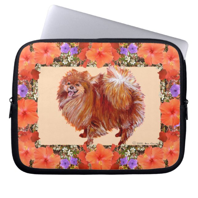 Capa Para Notebook Floral Pomerânia (Frente)
