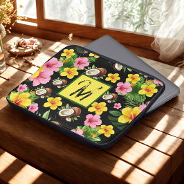 Capa Para Notebook Floral Preto