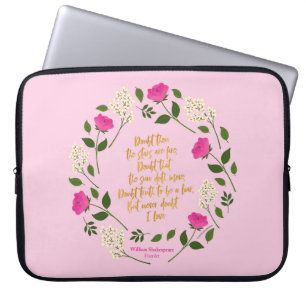 Capa Para Notebook Floral Puro Rosa William Shakespeare Nunca Duvide