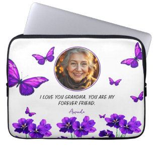 Capa Para Notebook Floral Purple Butterfly Foto da vovó