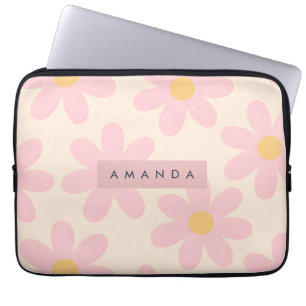 Capa Para Notebook Floral Rosa Personalizado de Estilo Retrô