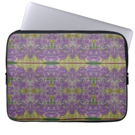 Capa Para Notebook Floral roxo e verde