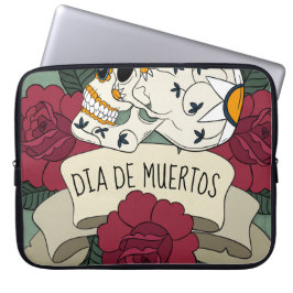 Capa Para Notebook Floral Skull Dia de los Muertos | Bolsa para Lapto