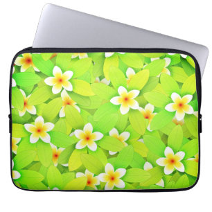 Capa Para Notebook Floral Verde Deixa Flores Amarelas Padrão-61717