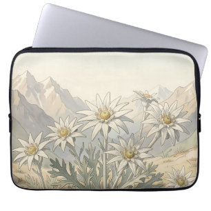 Capa Para Notebook Flores Alpinas Edelweiss Paisagem Montanhosa 