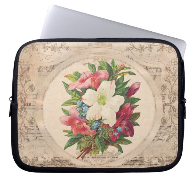 Capa Para Notebook Flores antigas bonito (Frente)