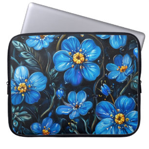 Capa Para Notebook Flores azuis