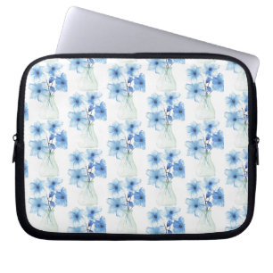 Capa Para Notebook Flores Azuis no vaso de vidro