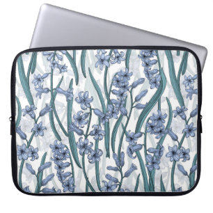 Capa Para Notebook Flores Blue Hyacinth em branco