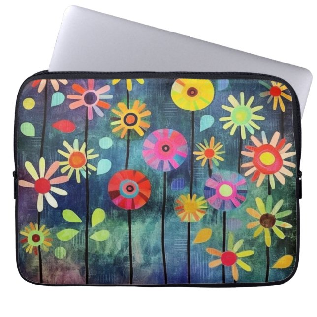 Capa Para Notebook Flores Boêmias Coloridas (Frente)