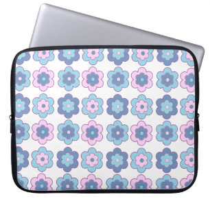 Capa Para Notebook Flores Bolha Retro (rosa e azul) Padrão