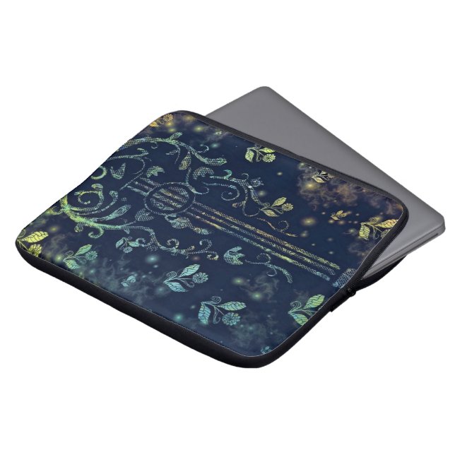 Capa Para Notebook Flores, Bolsa de laptop de Arte do Violão (Frente Topo)