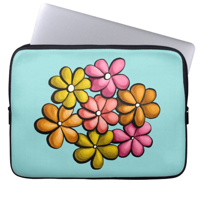 Capa Para Notebook Flores bonito Coloridas Meninas (Frente)