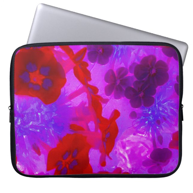 Capa Para Notebook Flores bonito de Phlox Roxo e Jardim Vermelho (Frente)