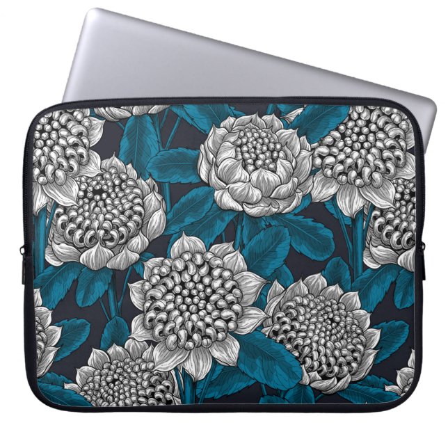 Capa Para Notebook Flores brancas de waratah (Frente)