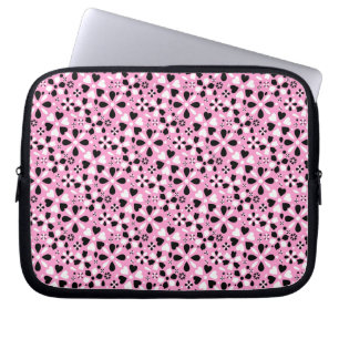 Capa Para Notebook Flores brancas e pretas fofas