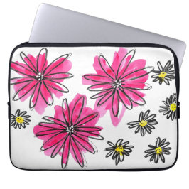 Capa Para Notebook Flores Brancas e Rosa Quiméricas