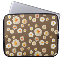 Capa Para Notebook Flores Brancas Neoprene Bolsa de laptop 15"