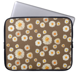 Capa Para Notebook Flores Brancas Neoprene Bolsa de laptop 15"