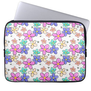 Capa Para Notebook flores coloridas arco-íris brilhantes abelhões flo