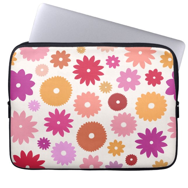 Capa Para Notebook Flores Coloridas Grande Padrão (Frente)