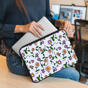 Capa Para Notebook Flores Coloridas, Padrão Floral, Verdura, Boho