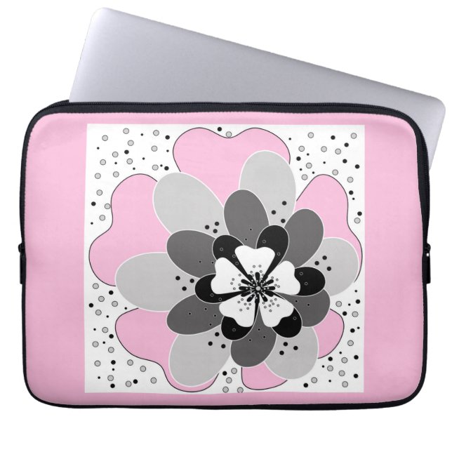 Capa Para Notebook Flores cor-de-rosa primavera verão (Frente)