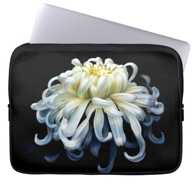 Capa Para Notebook Flores | Crolisântemo branco (Frente)