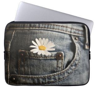 Capa Para Notebook Flores   Daisy in Jeans Pocket