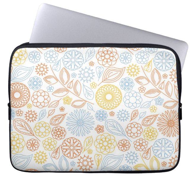 Capa Para Notebook Flores De Abstrato De Presente Xmas Em Branco (Frente)