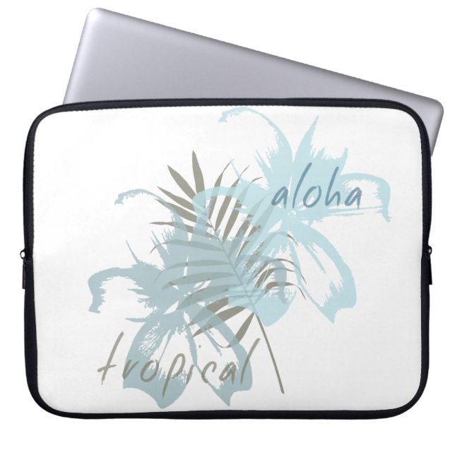 Capa Para Notebook Flores de Aloha Tropicais (Frente)