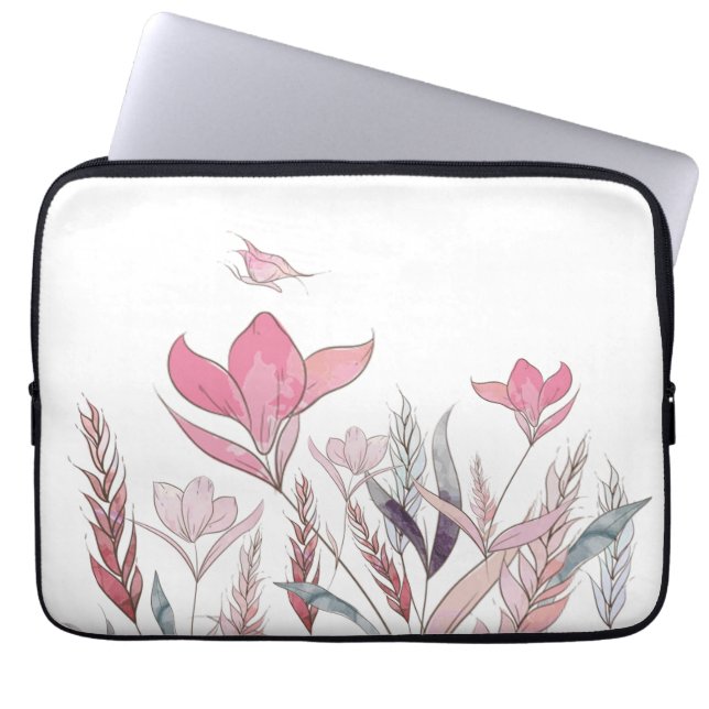 Capa Para Notebook Flores de aquarela (Frente)