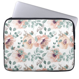 Capa Para Notebook Flores de Aquarela Chic Blush