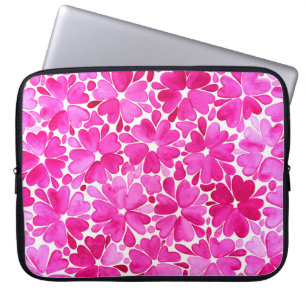 Capa Para Notebook Flores de Aquarela Rosa Delicadas